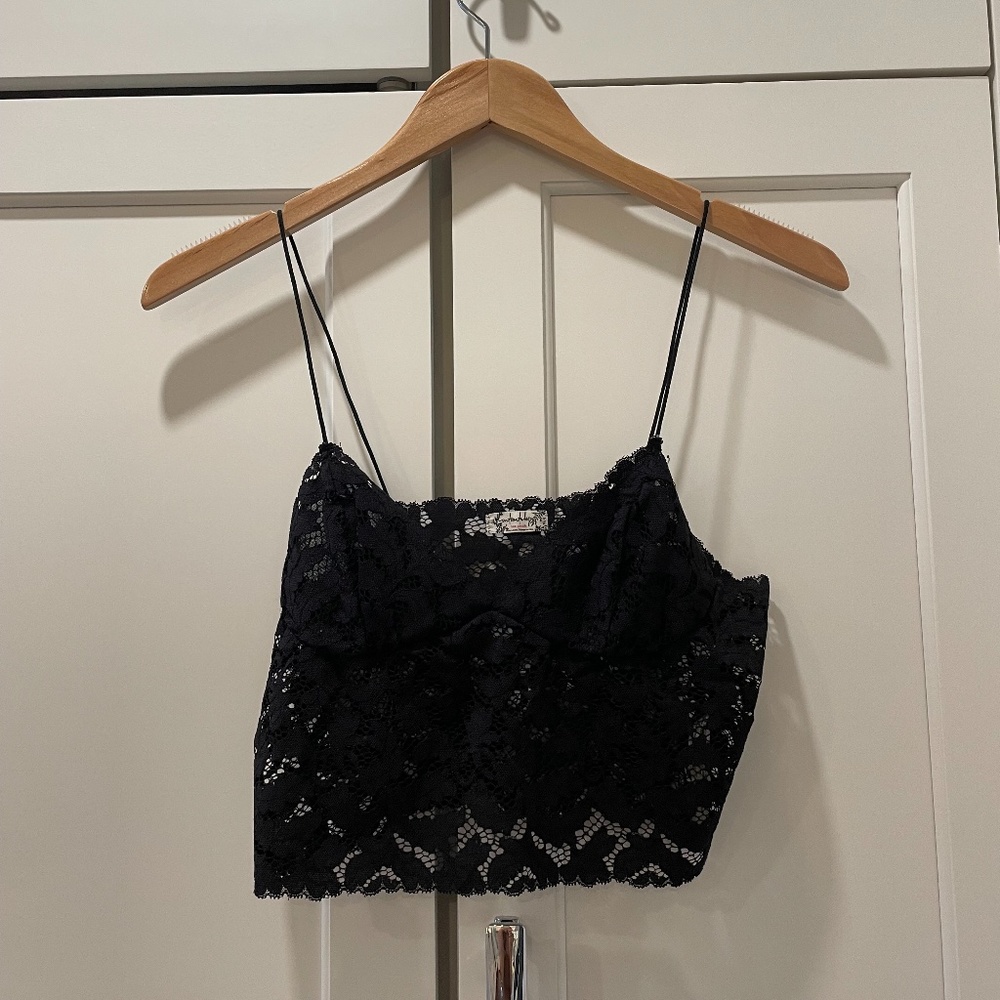 Free People Black Lace Bralette Top
